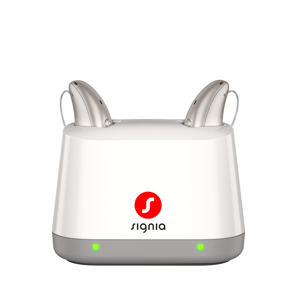 Dekstop-oplader voor het Signia MaX hoortoestel